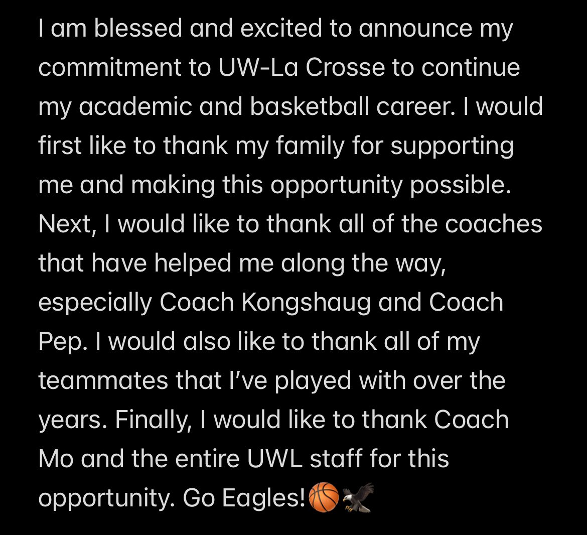 COMMITTED! 🦅

<a href="/Coach_Peplinski/">Coach Pep</a> @Playmkrs17uBSTL <a href="/UWLEaglesWBB/">UW-La Crosse WBB</a>