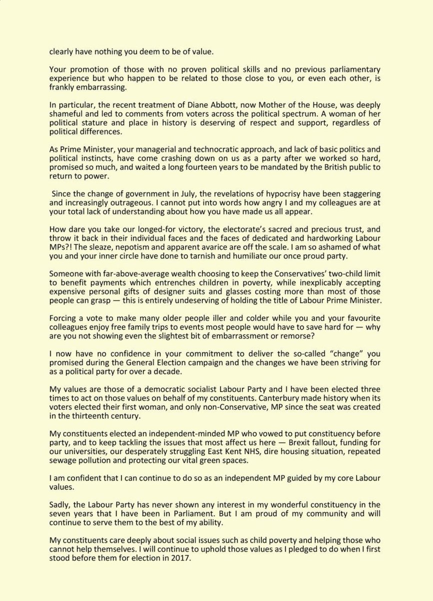 Micegift71's tweet image. Oooooooooooooooooooooh, has it just!

I only wish that I could’ve seen @Keir_Starmer face when he read @RosieDuffield1 letter of resignation.   Probably one of the best letters that I’ve read in quite some time.  We can only hope that more MPs will now stand up and do the same.