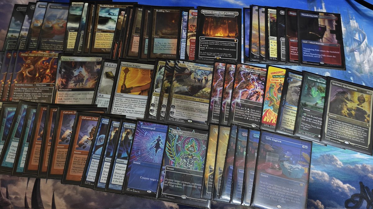 Alt4ria_Ay's tweet photo. 4-2-0 10th finished Beijing Kadou God of Modern tournament with Jeskai Gifts Control. Deck is from Margin_Call.
R1 vs UB Murk OO
R2 vs Ruby Storm XOX
R3 vs Eldrazi Ramp XX
R4 vs Boros Energy OO
R5 vs Bant Birthing Ritual O-
R6 vs UB Murk O-
BTW got my first Volcanic Island😁 https://t.co/LjBfXfybH7
