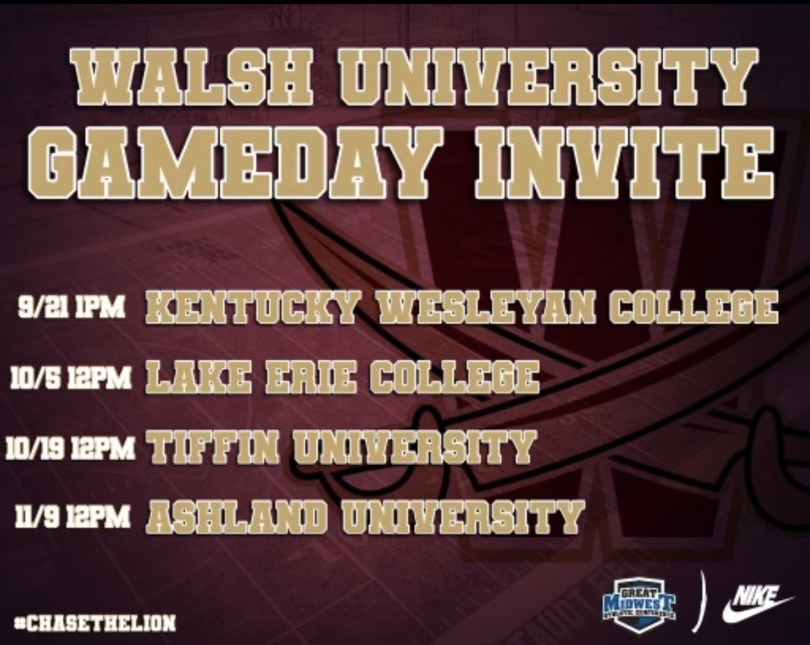 Thank you <a href="/CoachPurtill/">Jim Purtill</a> for the game day invite to Walsh university!