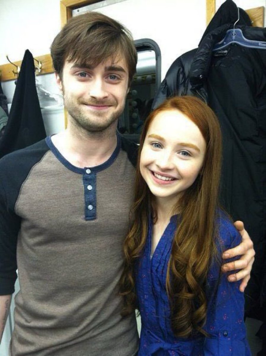 Daniel Radcliffe with Sabrina Carpenter on the set of Horns (2014)
