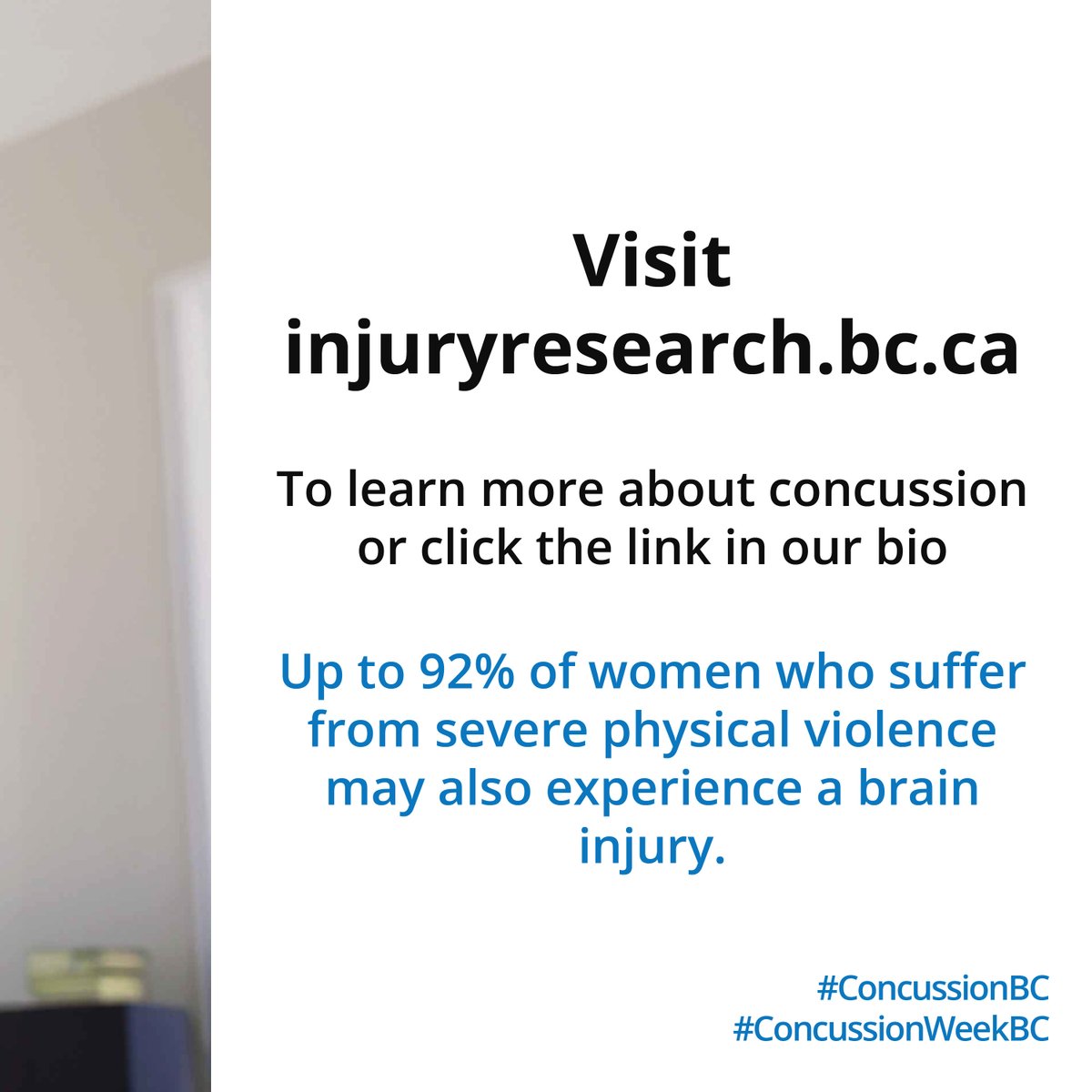 cattonline (@cattonline) on Twitter photo Up to 92% of women who suffer from severe physical violence may also experience a brain injury. Visit injuryresearch.bc.ca/injury-priorit…
#concussionbc #concussionweekbc
<a href="/BCChildrensHosp/">BC Children's Hospital</a> <a href="/BCCHresearch/">BC Children's Hospital Research Institute</a> Up to 92% of women who suffer from severe physical violence may also experience a brain injury. Visit injuryresearch.bc.ca/injury-priorit…
#concussionbc #concussionweekbc
<a href="/BCChildrensHosp/">BC Children's Hospital</a> <a href="/BCCHresearch/">BC Children's Hospital Research Institute</a>