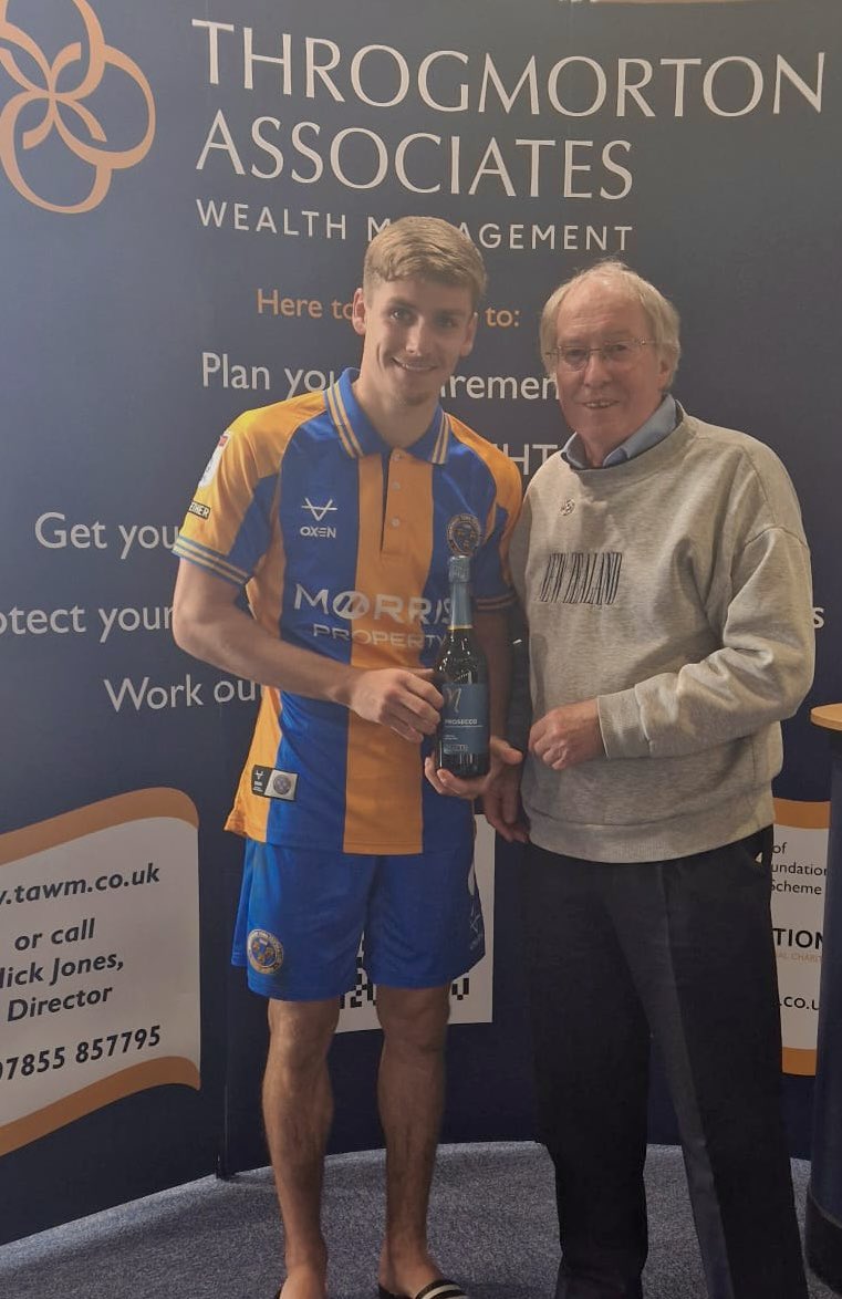 Andrew Tretton (@andrewtretton) on Twitter photo Today’s <a href="/NickJonesWealth/">Nick Jones</a> man of the match was goal scorer George Lloyd , with birthday boy Keith Meakin on hand with the champagne 🤩
Great to see you open your account in 🔵🟠 George, onto Tuesday now for <a href="/shrewsburytown/">Shrewsbury Town FC</a> ! 💪🏻⚽️ #Salop Today’s <a href="/NickJonesWealth/">Nick Jones</a> man of the match was goal scorer George Lloyd , with birthday boy Keith Meakin on hand with the champagne 🤩
Great to see you open your account in 🔵🟠 George, onto Tuesday now for <a href="/shrewsburytown/">Shrewsbury Town FC</a> ! 💪🏻⚽️ #Salop