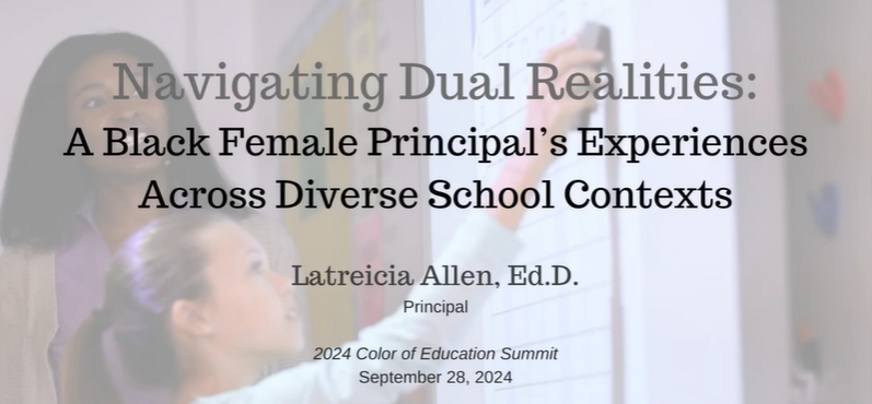 Mackticious's tweet photo. Dr. Allen, thanks for your inspiration and contributions to education.  My takeaway:  Remain resilient and don't give up. A child is waiting for you to make your next move.#ColorofEducation2024 #COE2024 #DFC #ProtectandSupportEveryStudent @LatreiciaAllen @CumberlandCoSch https://t.co/dbdQSZLzGe