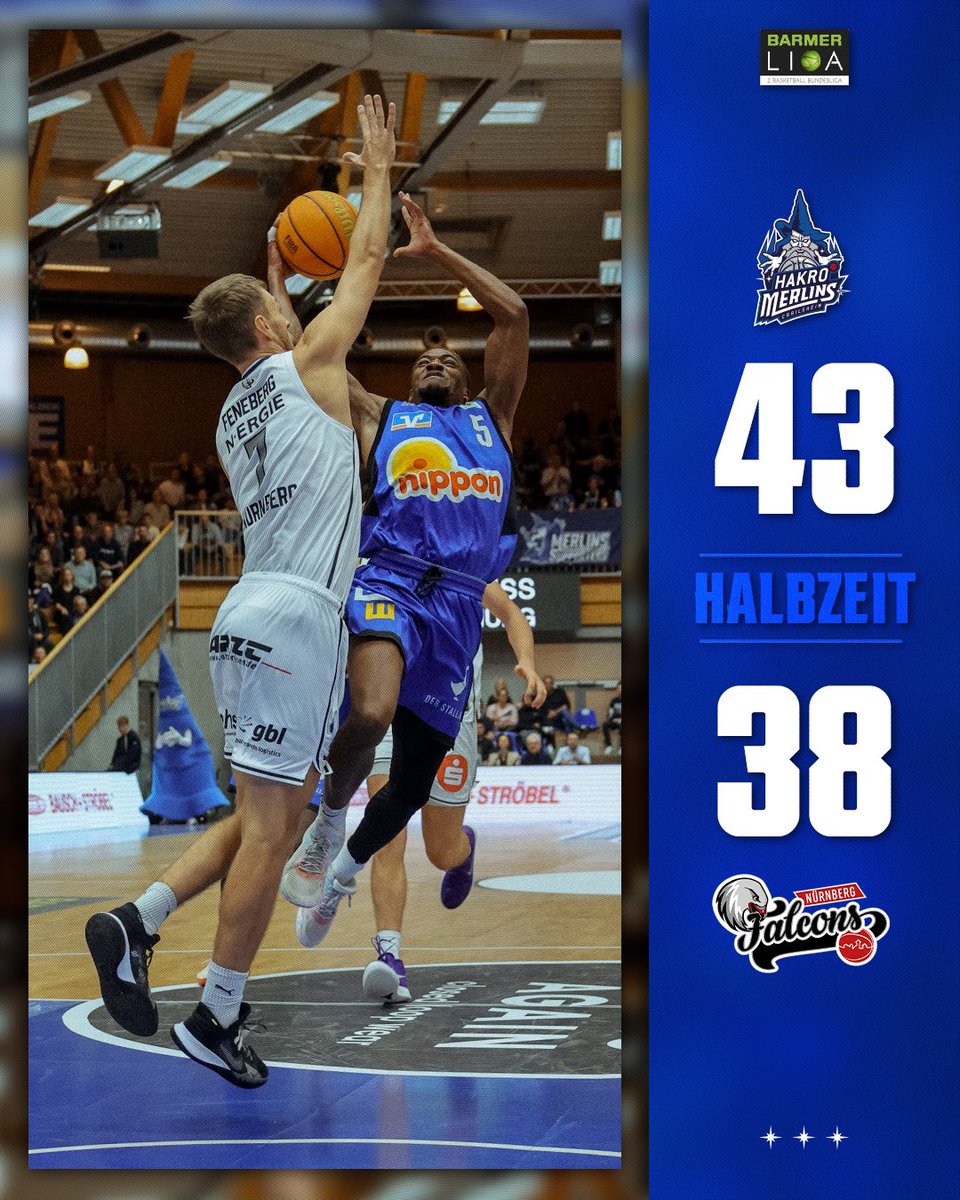 Noch läuft hier nicht alles perfekt. Dennoch erkämpfen wir uns eine 5-Punkte-Führung zur Halbzeit! 💪🏾

Holt den Sieg für uns, Männer! 🔵