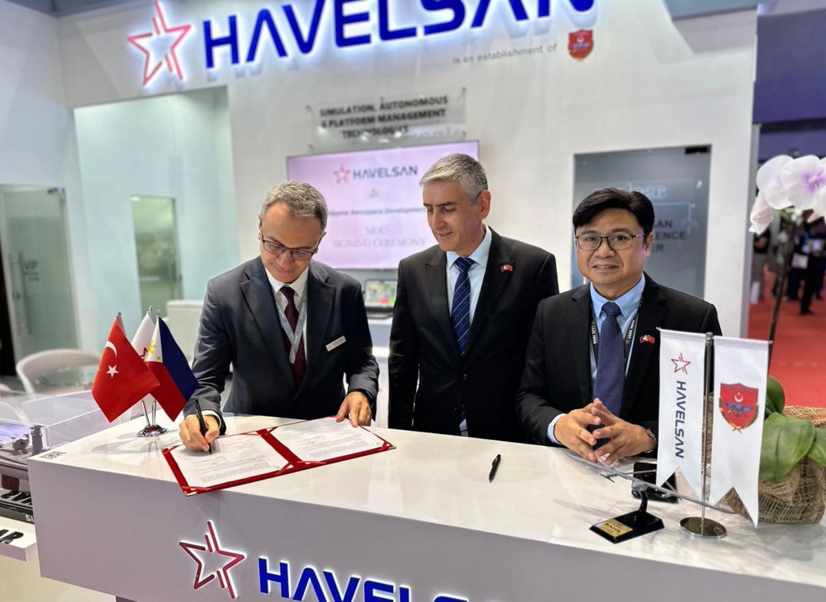 TurkishCentury's tweet photo. GLOBAL PARTNERSHIPS -- Turkish defense icon @havelsanglobal & Philippines MoD subsidiary #PADC signed an agreement to jointly develop autonomous systems. 🇹🇷🇵🇭 #Havelsan #ADAS2024 https://t.co/VfdmnwjWUB