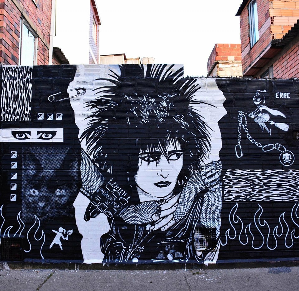 PunKandStuff's tweet photo. Siouxsie Sioux graffiti in Bogotá, Colombia. https://t.co/jMHh2VHSyX