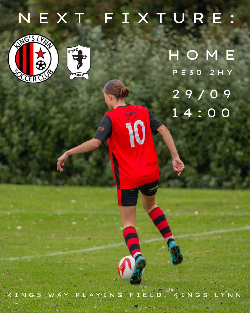 This weekend the Ladies welcome <a href="/FakenhamTownLFC/">Fakenham Town Ladies</a> to Kingsway for our first league game of the 24/25 season. We are looking to get the season off to a positive start with a strong display on the pitch!!❤️🖤 #red&amp;blackarmy #norfolk #kingslynn #women #NWGFL <a href="/HerGameToo/">Her Game Too</a> <a href="/GWJMedia_/">GWJMedia</a>