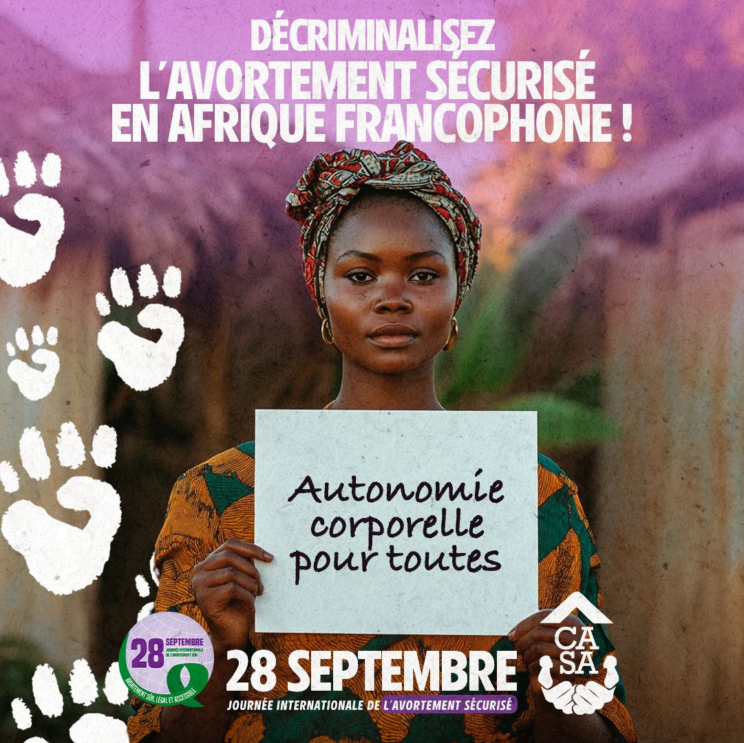 #JIAS2024 #CASA24
En défendant le droit à l'avortement sécurisé, Le <a href="/CentreOdas/">Centre ODAS</a>, le #MouvementODAS et les partenaires œuvrent pour un monde où les femmes peuvent vivre en toute dignité et sécurité.

#DroitsDesFemmes 
#AvortementSécurisé
#AfriqueFrancophone