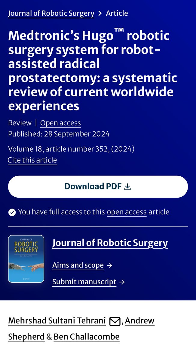 Mehrshad Sultani Tehrani (@mehrshadst0) on Twitter photo Exciting News!
I’m thrilled to share that my first research paper as first author, has been published!
A massive thank you to <a href="/benchallacombe/">Ben Challacombe</a> and <a href="/arhshepherd/">Andrew Shepherd</a> who supported me throughout the process—this wouldn't have been possible without your guidance.
doi.org/10.1007/s11701… Exciting News!
I’m thrilled to share that my first research paper as first author, has been published!
A massive thank you to <a href="/benchallacombe/">Ben Challacombe</a> and <a href="/arhshepherd/">Andrew Shepherd</a> who supported me throughout the process—this wouldn't have been possible without your guidance.
doi.org/10.1007/s11701…