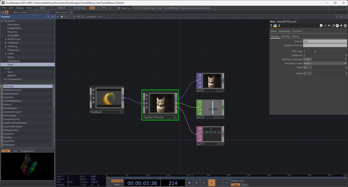 olegchomp氏のTouchDiffusion動かしてみた
RTX 3080 laptop

<a href="/oleg__chomp/">Oleg Chomp</a> thx!
github.com/olegchomp/Touc…