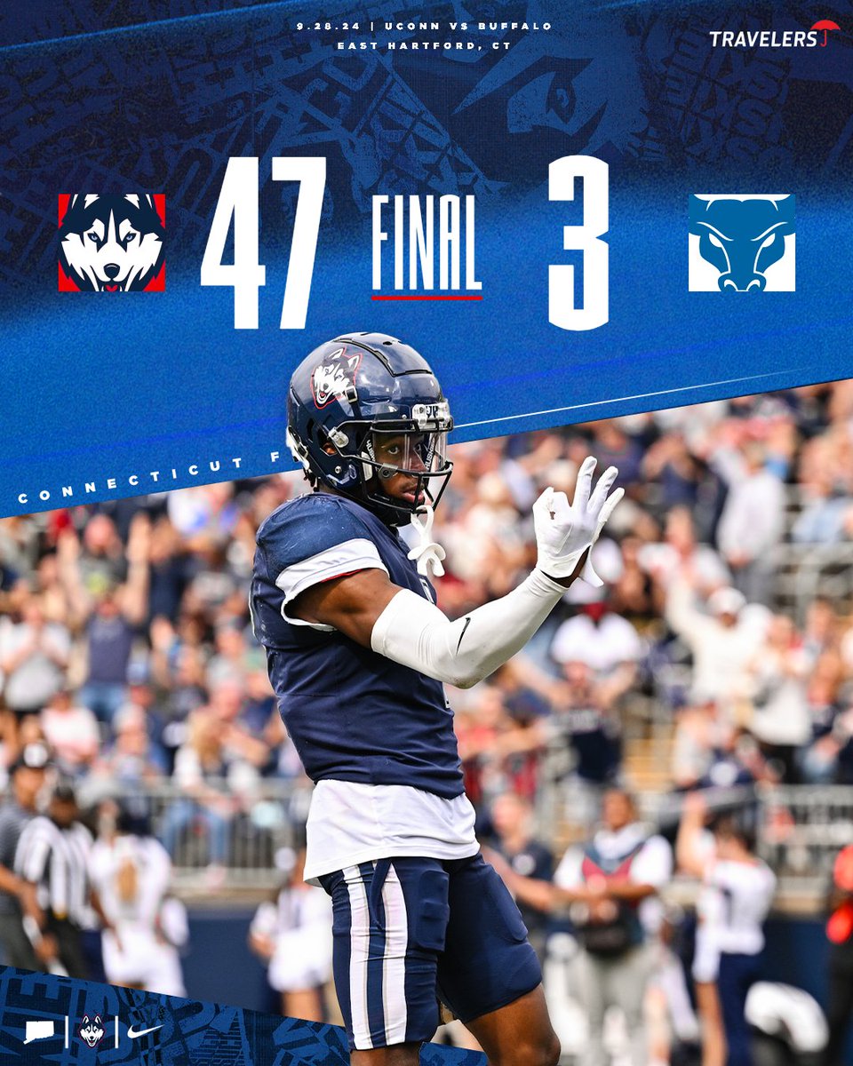 UConnFootball's tweet photo. THAT'S 1, 2, 3-0 AT HOME ‼️ https://t.co/0TDDrE2WSH