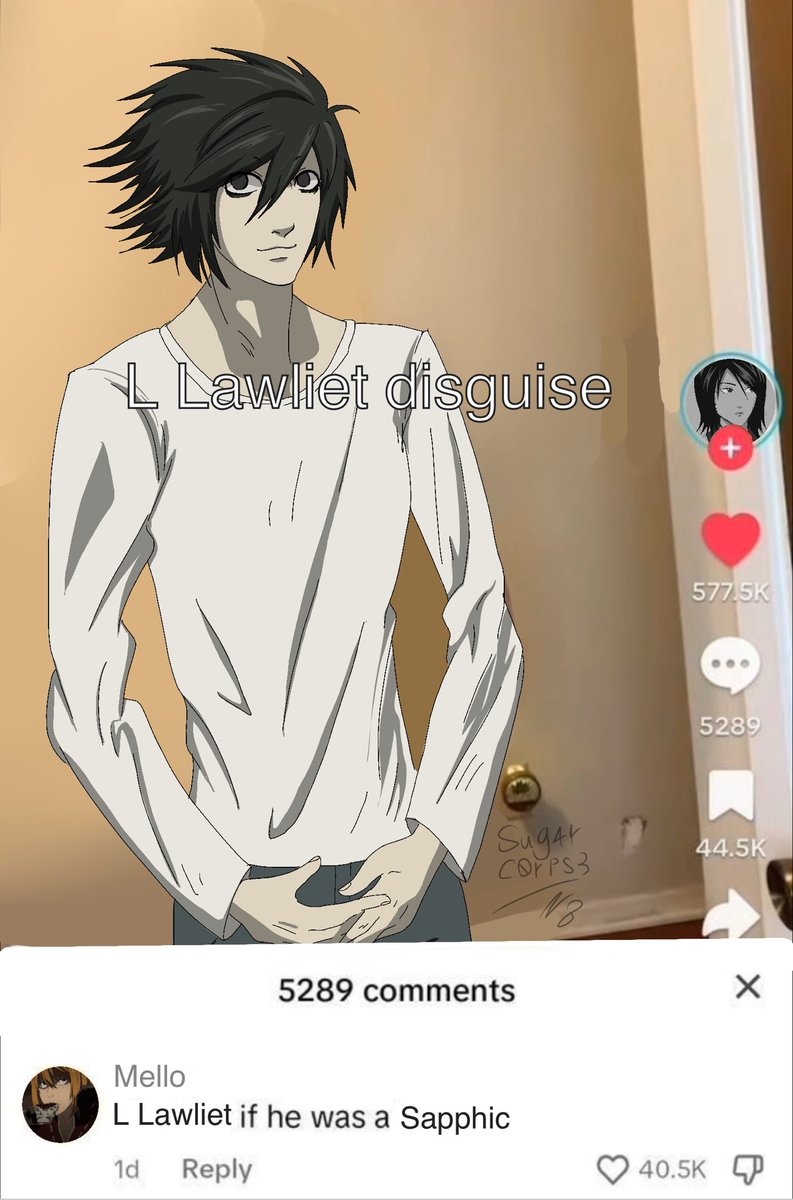 Sug4rC0rps3's tweet photo. OK SO-
I made a drawing for my DN adaptation!
(Aka Sug4rC0rps3’s Death note)
Basically this is Luna Mikhael disguised as L which I’ll refer to as L(una) (since yk.. it’s a fake L XD)
Hope y’all like it!!
#Sug4rC0rps3 #NerasOcs #NerasGallery #SCsDN #SCDN #DeathNote https://t.co/LVqKzOO0To