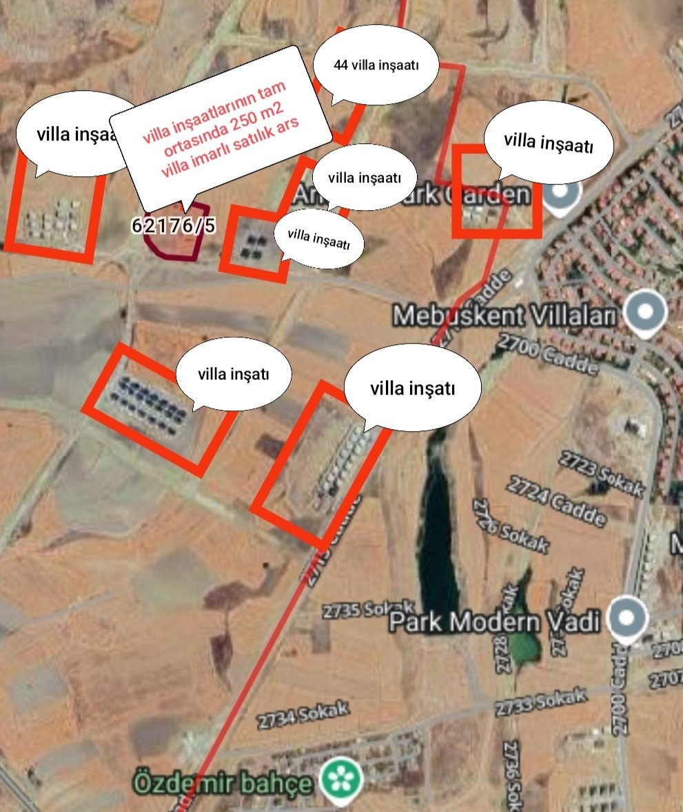 #arsa, #yatırım, #villa, #fırsat, #altın
Ankara Yenimahalle Susuz'da bulunan villa imarlı muhteşem konumdaki 250 m2 hisseli arsamız satılıktır. Batıkent Natura evlerine 7 dk mesafededir.Alıcısına şimdiden hayırlı olsun