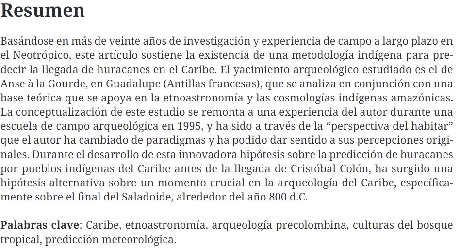 Journal of Skyscape Archaeology (@jskyscapearch) on Twitter photo Delighted to announce the start of an exciting collaboration with Cosmovisiones/Cosmovisões and a Spanish translation of Renzo S Duin's 2018 JSA article:
'The Wrath of Zemi: Arawak Hurricane Prediction in the Carribean' revistas.unlp.edu.ar/cosmovisiones/…
English (£) journal.equinoxpub.com/JSA/article/vi… Delighted to announce the start of an exciting collaboration with Cosmovisiones/Cosmovisões and a Spanish translation of Renzo S Duin's 2018 JSA article:
'The Wrath of Zemi: Arawak Hurricane Prediction in the Carribean' revistas.unlp.edu.ar/cosmovisiones/…
English (£) journal.equinoxpub.com/JSA/article/vi…