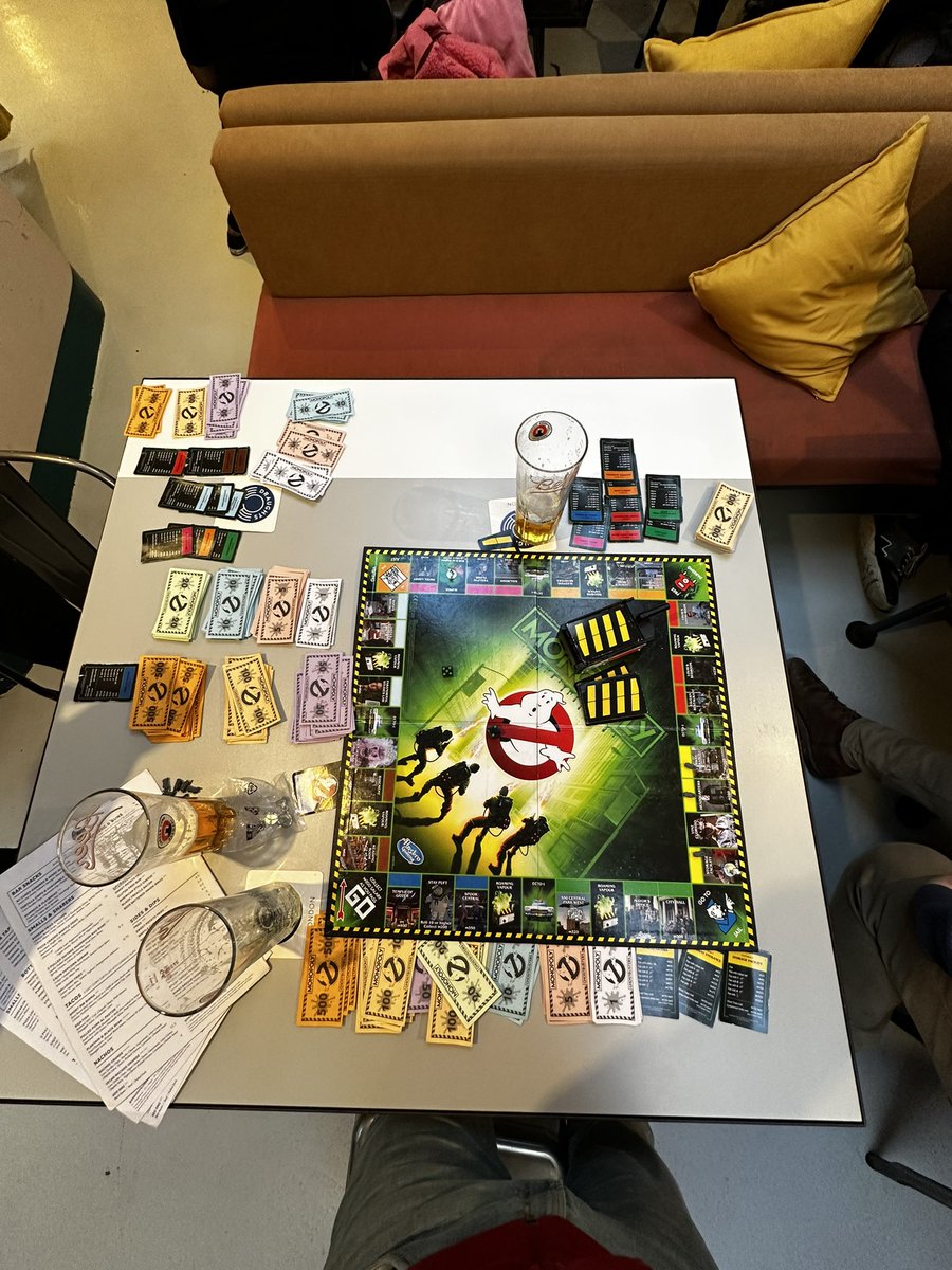 richie_rich77's tweet image. Very fun afternoon at #Draughts board game cafe. Giggles and Ghostbusters Monopoly 👌🏼😆