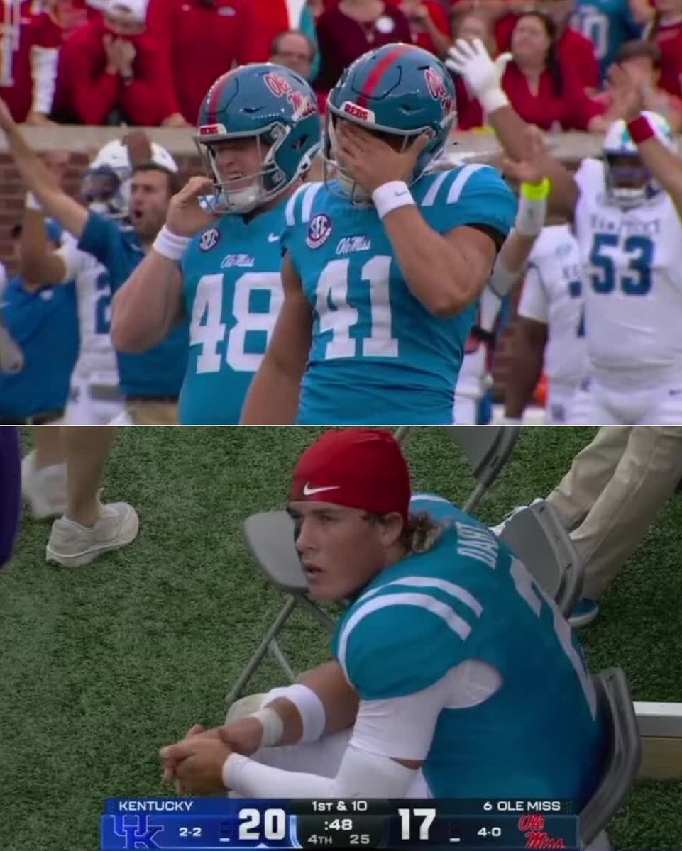 KENTUCKY STUNS UNDEFEATED NO. 6 OLE MISS 😱

Had a chance to tie the game but missed the FG.