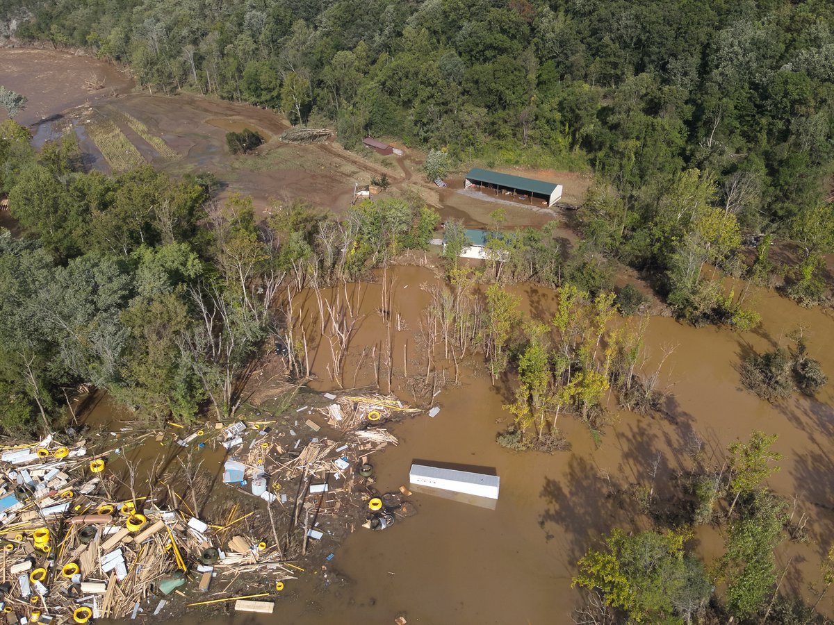These are photos from the Erwin/Unicoi County area. Aerial assessments are underway and we're sending our crews out to the hardest hit areas. #easttn #helene #stormcleanup #damage #roadconditions