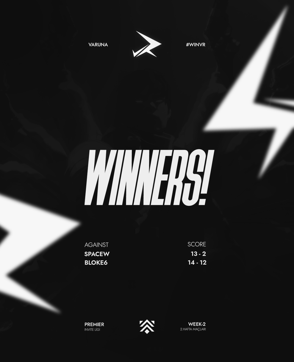 Bugünkü Premier Invite Ligi'ni 2 win ile tamamlayarak günü kapatıyoruz. 

🆚 SpaceW /  13-2
🆚 Bloke6 / 14-12

Gelecek haftaki maçlarda görüşmek üzere! 👋🏻
#WINVR