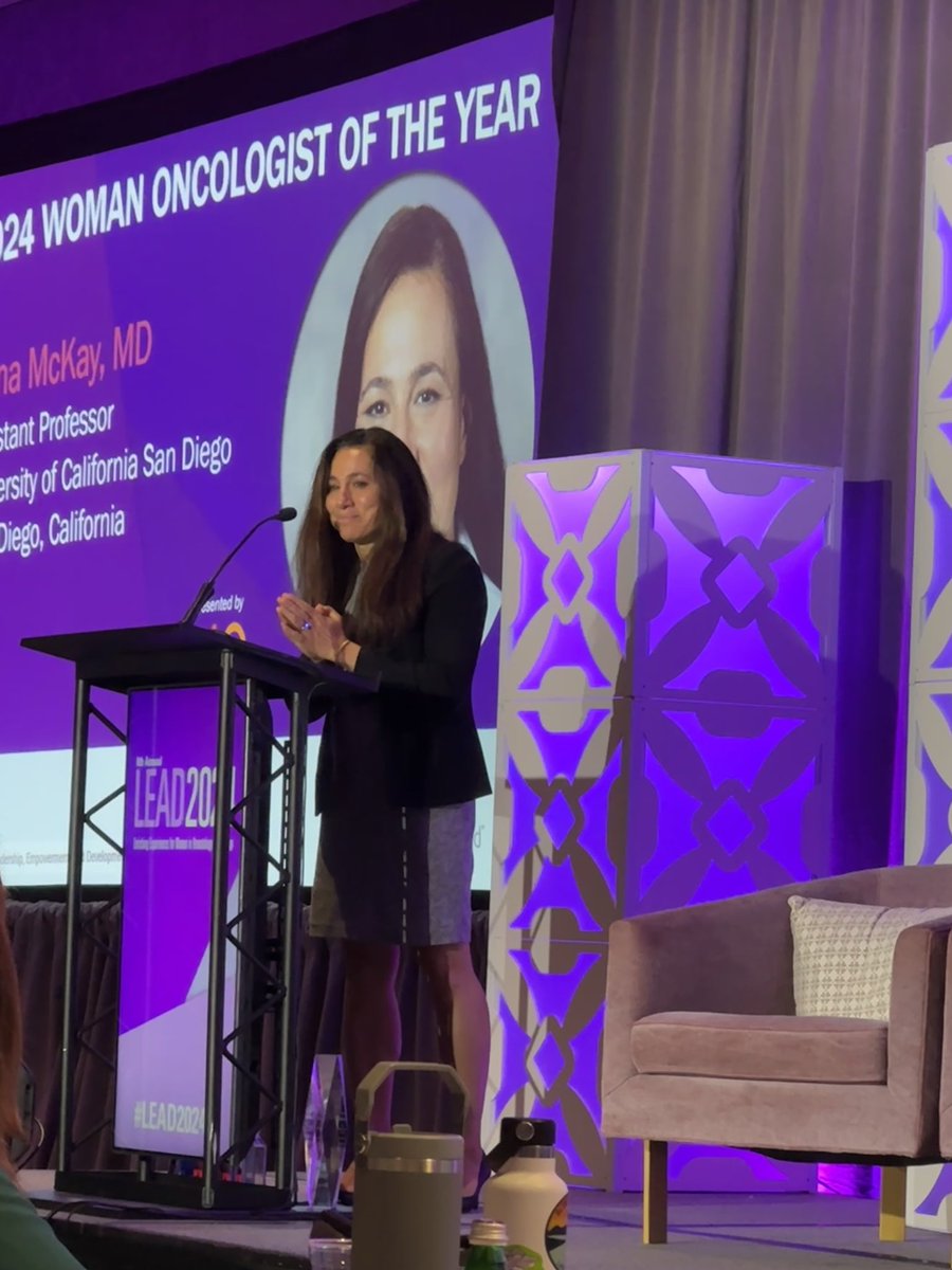 jordanciuro's tweet photo. Finishing off #LEAD2024 with the most well deserved award & heart warming speech🥇 congrats @DrRanaMcKay for being the 2024 oncologist of the year. Your passion and energy is contagious! Thank you for inspiring us to always #domore everyday @BioAscend #womeninmedicine @UCSanDiego https://t.co/aMkDyo8cs0