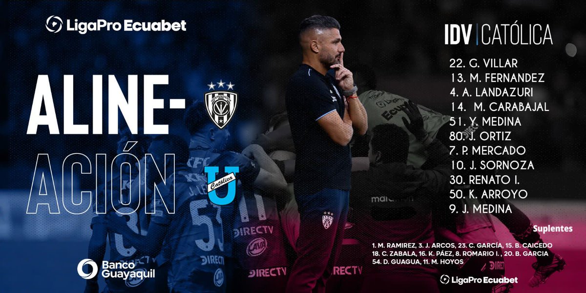 PatoCornejo's tweet photo. #fútbolenvivo
@IDV_EC 3
@UCatolicaEC 2
Buen toque, pase a la derecha para Arroyo, centró atrás para la definición de MERCADO, golazo, 7 min.del 2T
#Desempate
#LigaPro https://t.co/GSKxvD2kdQ