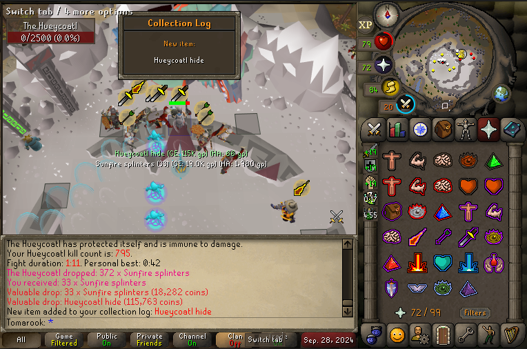 Tomarook_RS's tweet photo. First Hueycoatl drop at Kc 795 (rank 35) https://t.co/9AGsoDhvpS