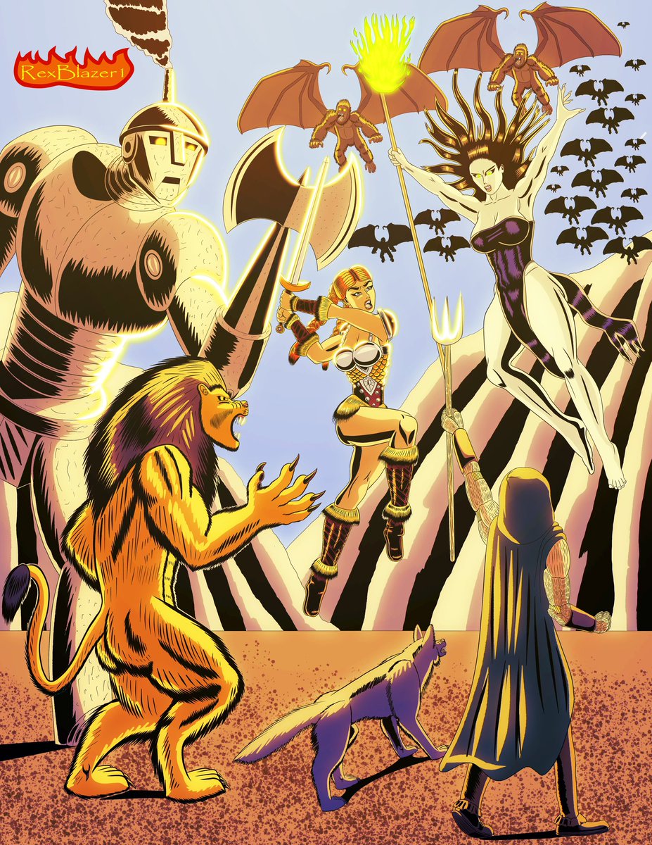 RexBlazer1's tweet image. #conan style Wizard of Oz by yours truly. #sword&amp;amp;sorcery 

DM me if you want to commission something like this.