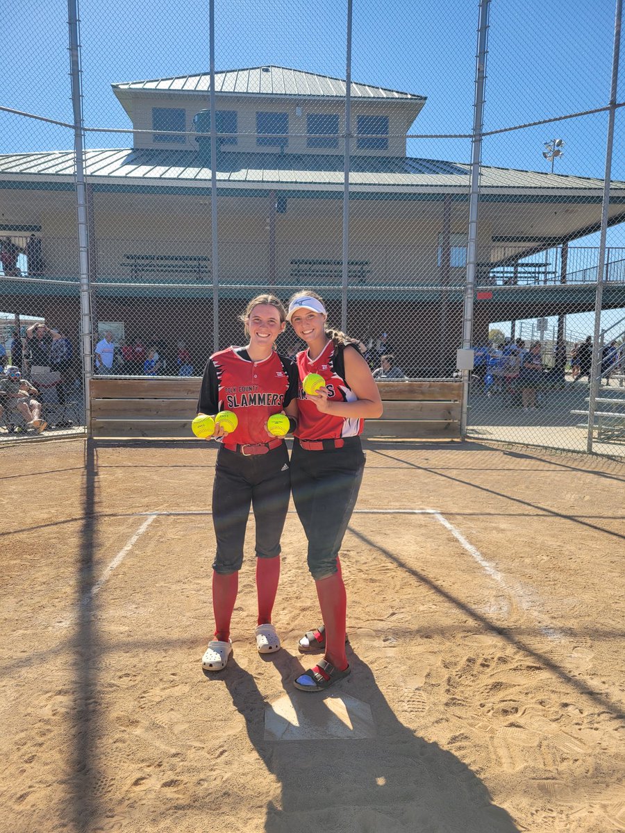 Slammers go 2-1 in Hastings today.  3 homeruns by Lindee and 1 by Adrienne. Slammers will be back in action for our PINK out game Tuesday at home vs. Aquinas.  #CrossCounty1 #HPCstorm #OsceolaBulldogs