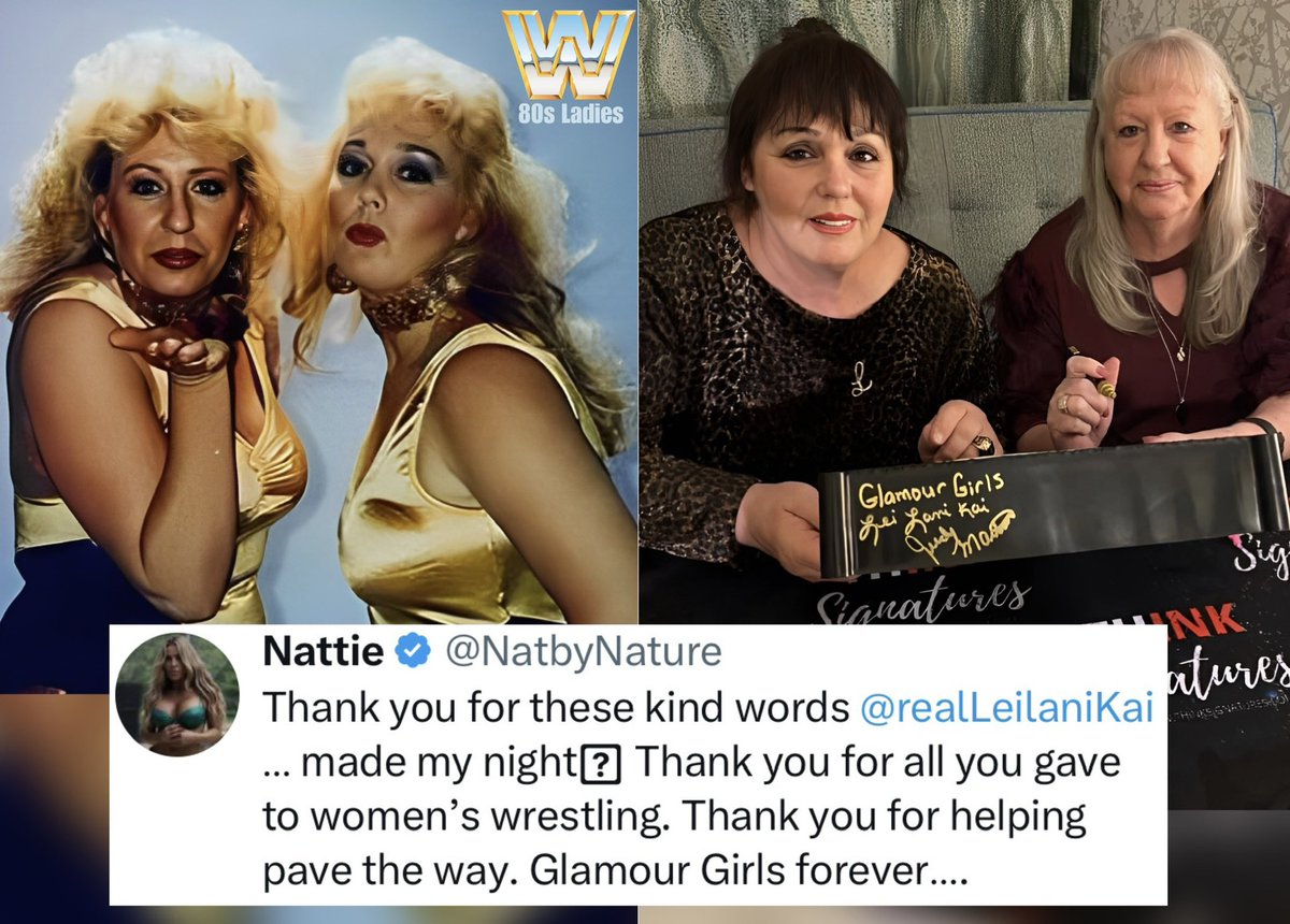 The Glamour Girls forever! 💫 WWE superstar Natalya paid tribute to The Glamour Girls in a heartfelt Tweet last night! 💕

Leilani Kai &amp; Judy Martin dominated WWE’s women’s tag division in the ‘80s as 2x WWF Women’s Tag Team Champions, even walking into the first-ever Survivor