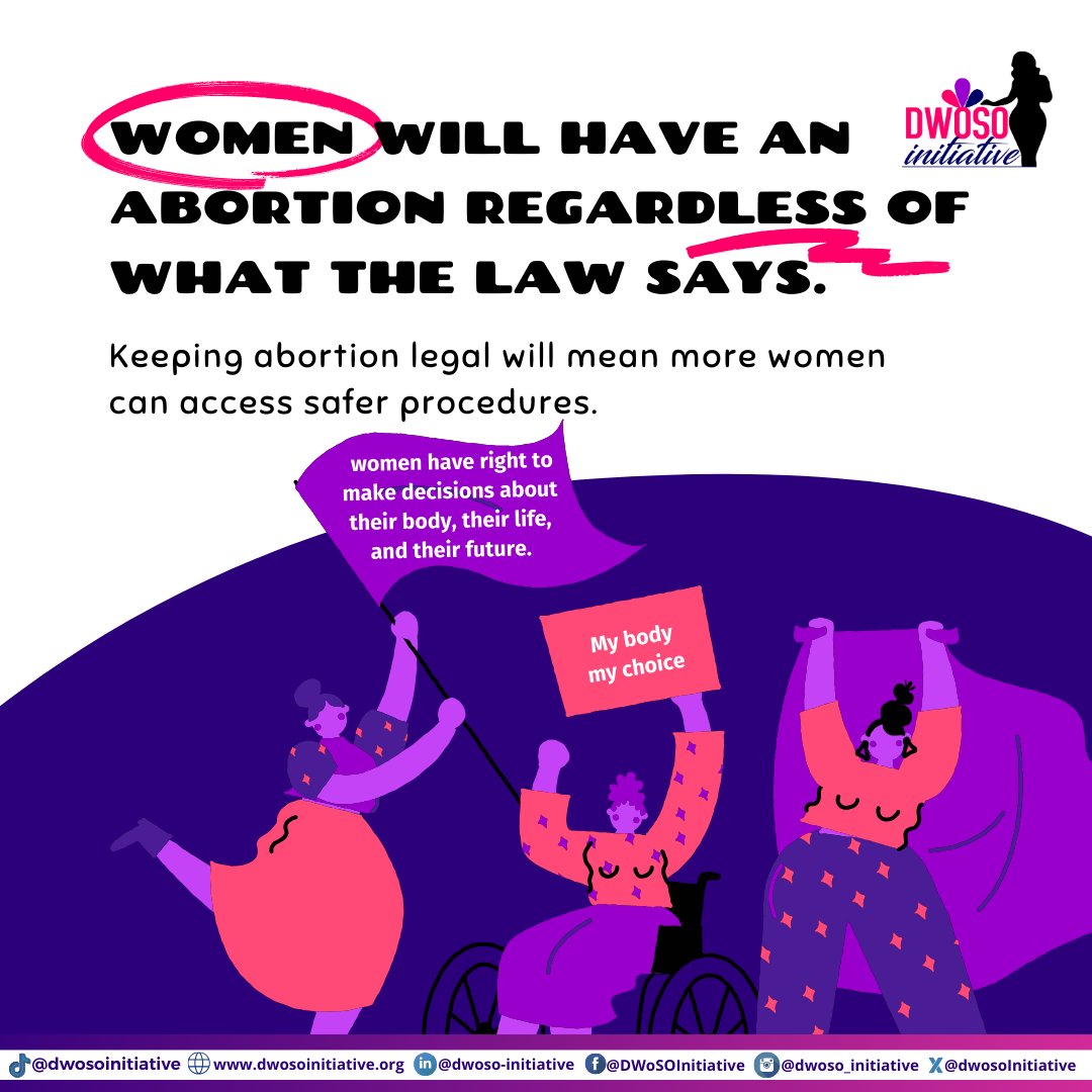 Women will seek abortions regardless of legal barriers. Let’s keep it safe, legal, and accessible without stigma! This #SafeAbortionDay, we stand for reproductive rights and women’s health.

#safeabortionday
#reproductiverights
#safeabortionmatters
#womenshealth
#dwosoinitiative