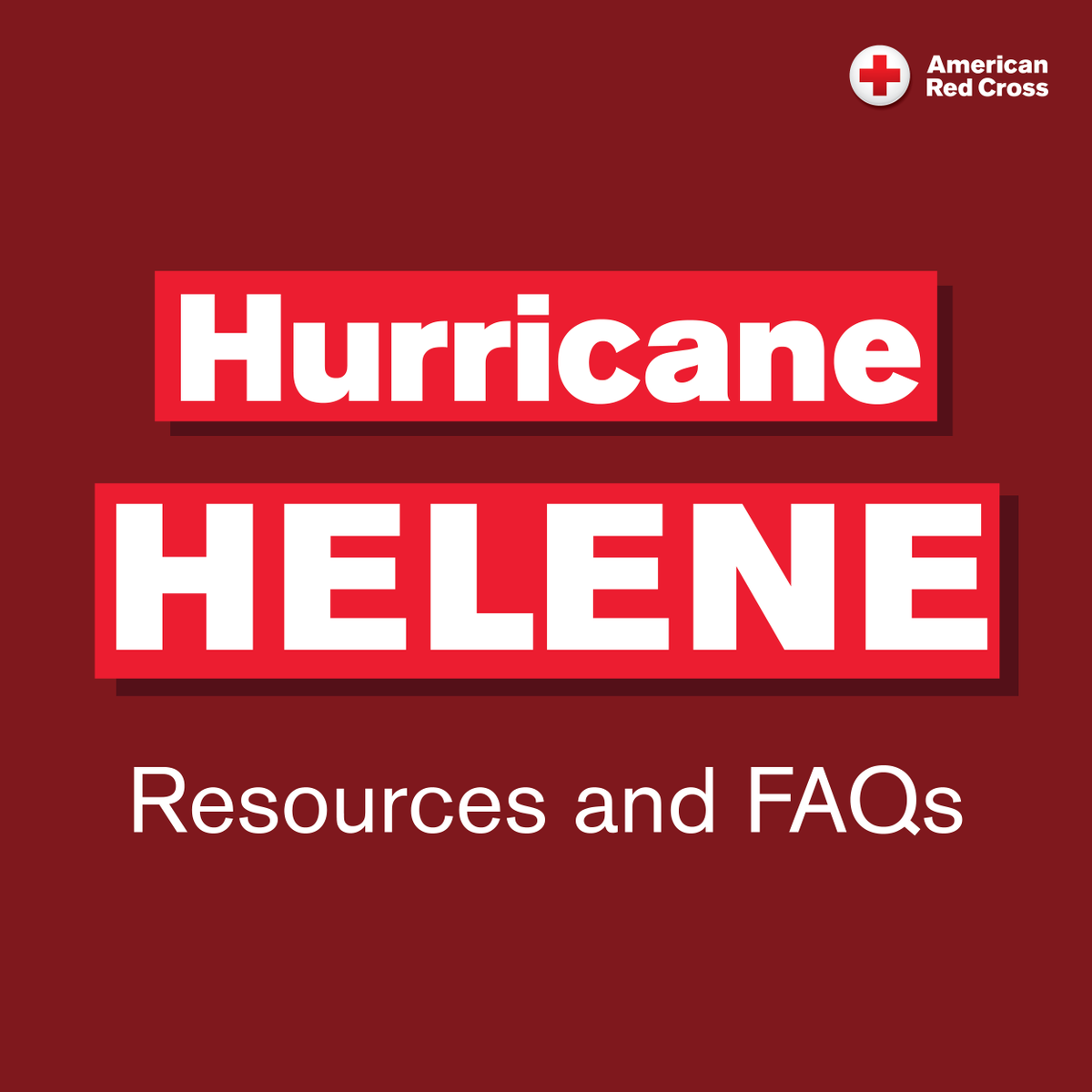 Hurricane Helene Resources 🌀

As the full scope of the damage left by Hurricane Helene becomes clear, here's what you need to know about Red Cross services and how to get help.
 
If you're experiencing a life-threatening emergency, please call 911. 
 
• How is the Red Cross