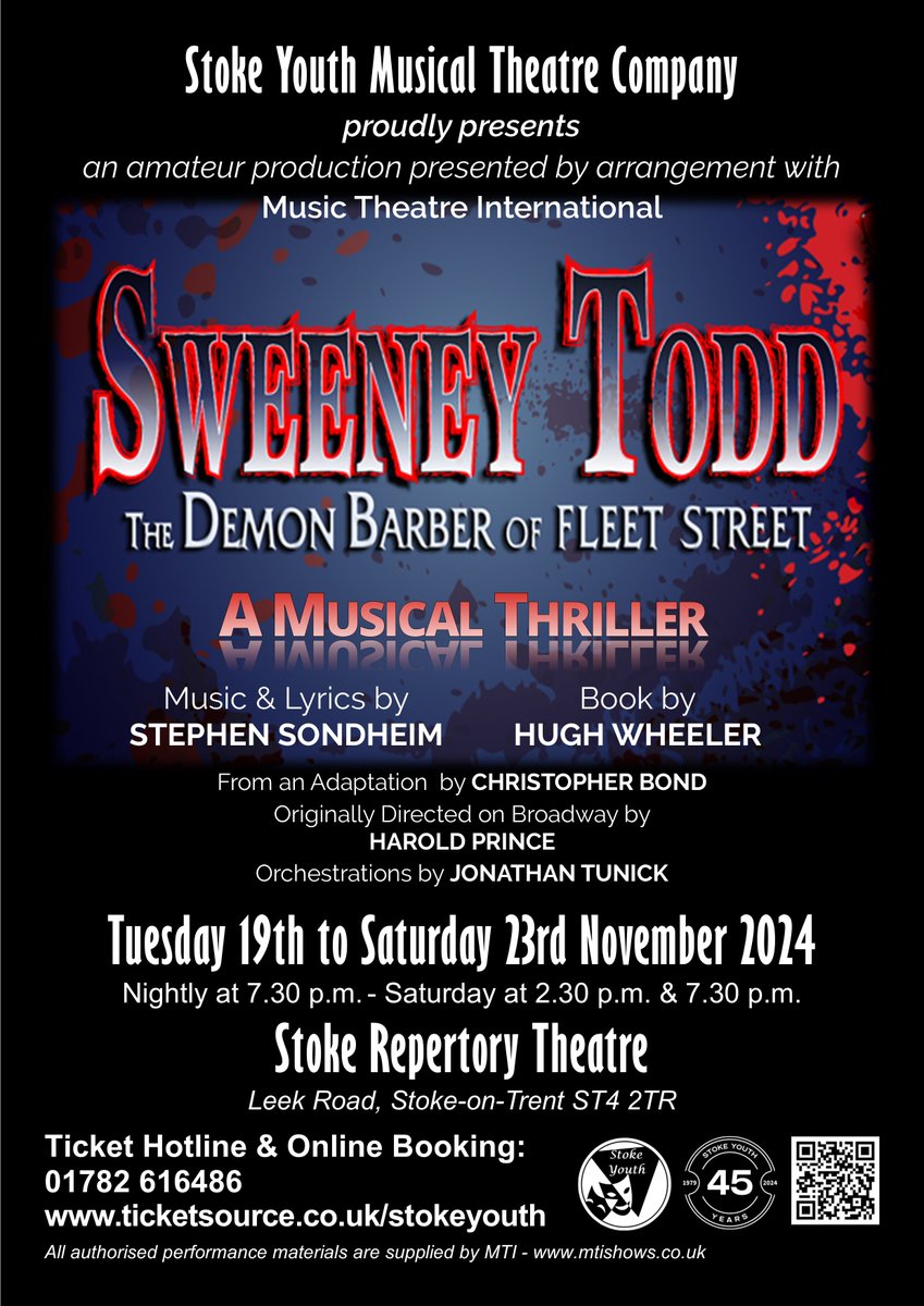 StokeYouth's tweet photo. We would like to invite you all to our Annual Cabaret @JolleesStoke - Friday 18th October.
This is your chance to get an advanced look at some of our super talented Sweeney Todd cast.
https://t.co/7v2EqLcx0b https://t.co/Ml2TBT5jms