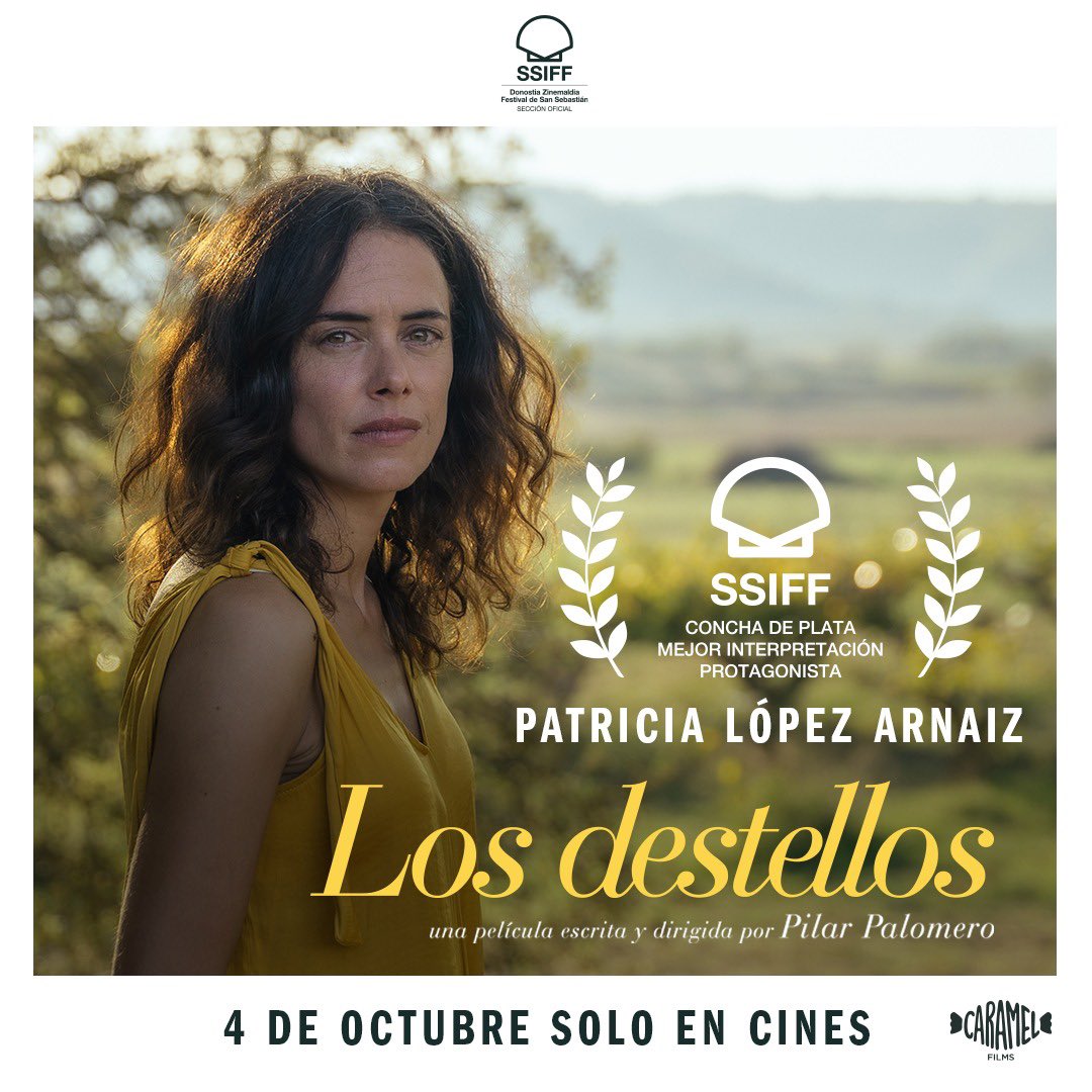Un premio lleno de luz ☀️

Por su papel de Isabel en #LosDestellos ✨, el jurado de <a href="/sansebastianfes/">Donostia Zinemaldia - Festival de San Sebastián</a> ha entregado la Concha de Plata a Mejor Interpretación Protagonista a Patricia López Arnaiz.

💛 El poder transformador del amor llega a los cines el 4 de octubre.

#72SSIFF