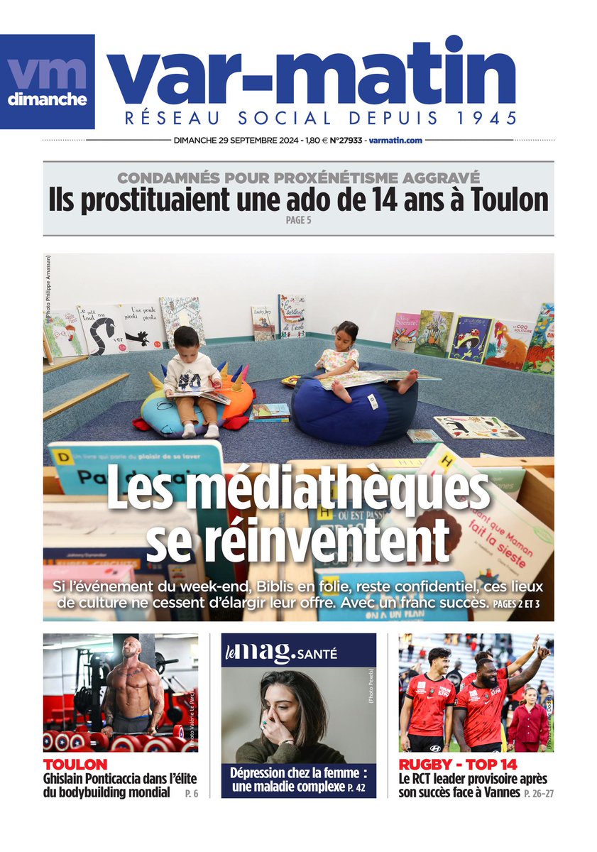 A la une de votre journal, ce dimanche 29 septembre.