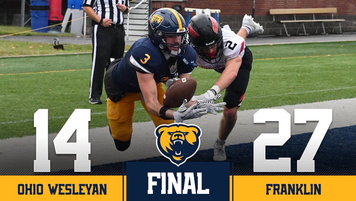 Griz win!

It's a happy homecoming in Franklin as @fcgrizfootball shuts out Ohio Wesleyan in the 2nd half for the first W of the season!