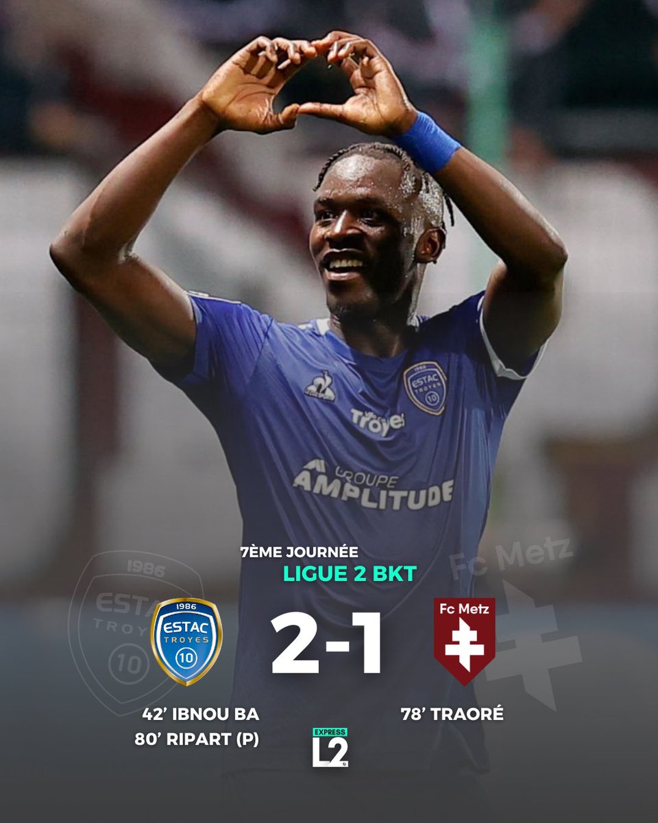 expressligue2's tweet photo. 🔥👀 C'est terminé au stade de l'Aube,
Troyes créer la surprise face au Messins et empoche sa première victoire de la saison. Malgré leurs efforts, les hommes de Stéphane Le Mignan repartent avec leur première défaite de la saison. 

Qu'avez-vous pensé de ce match ? 🤔 https://t.co/SZy1oeEhWT
