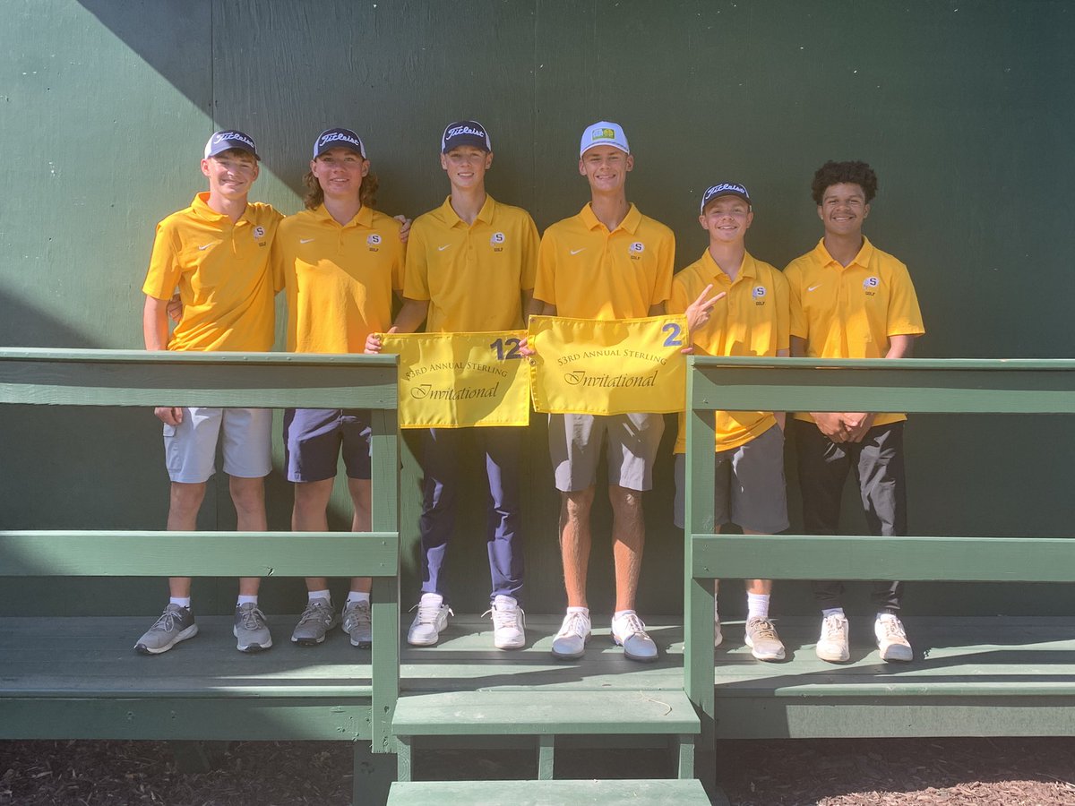 shswarriorsgolf's tweet photo. Sterling Boys finished 2nd at Sterling Invite shooting 335. Great playing by all the boys! https://t.co/b9itKoQwQ5