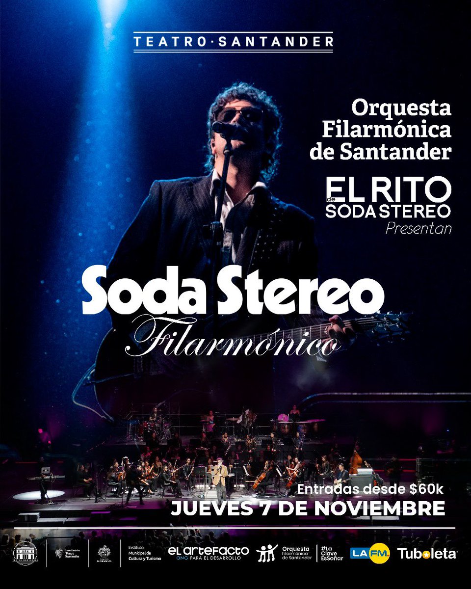 BUCARAMANGA!! 
Jueves 7 de noviembre 7:30 pm entradas en Tuboleta.com y taquilla del teatro