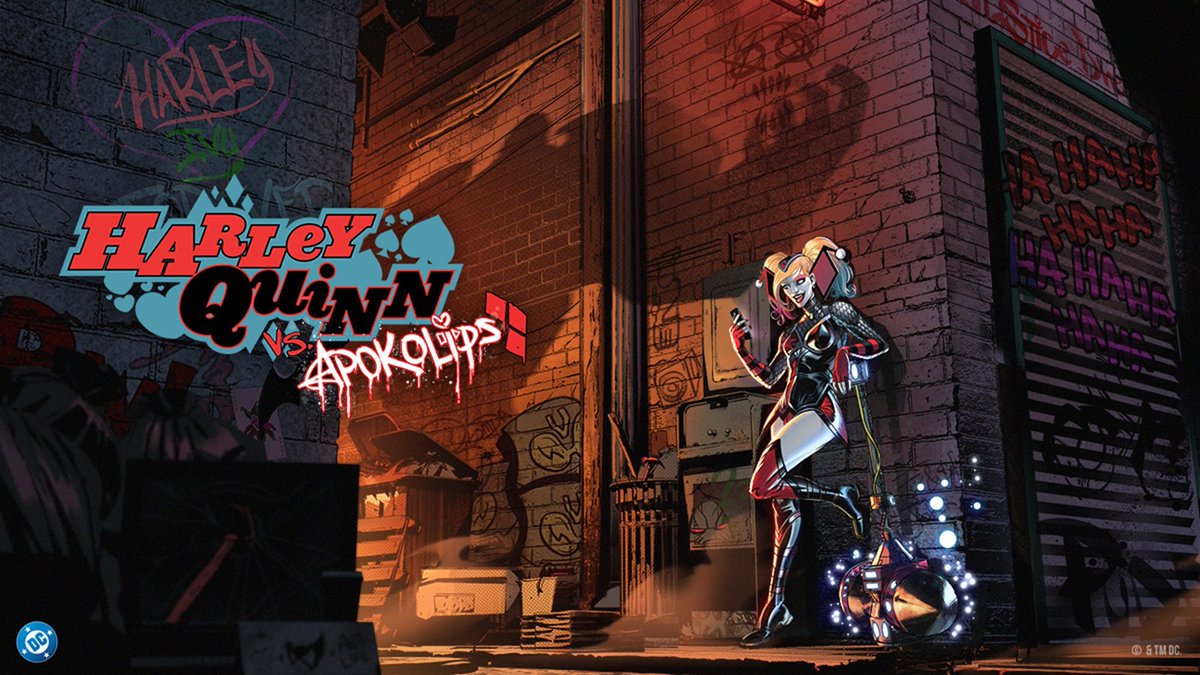bleedingcool's tweet photo. Harley Quinn stirs things up with one of the few people you don't want to, as she goes toe-to-toe with Apokolips in DC Universe Online. #DCOU #DCComics ๐ https://t.co/IIVXVSDEx7 https://t.co/hjbGqAF6bu