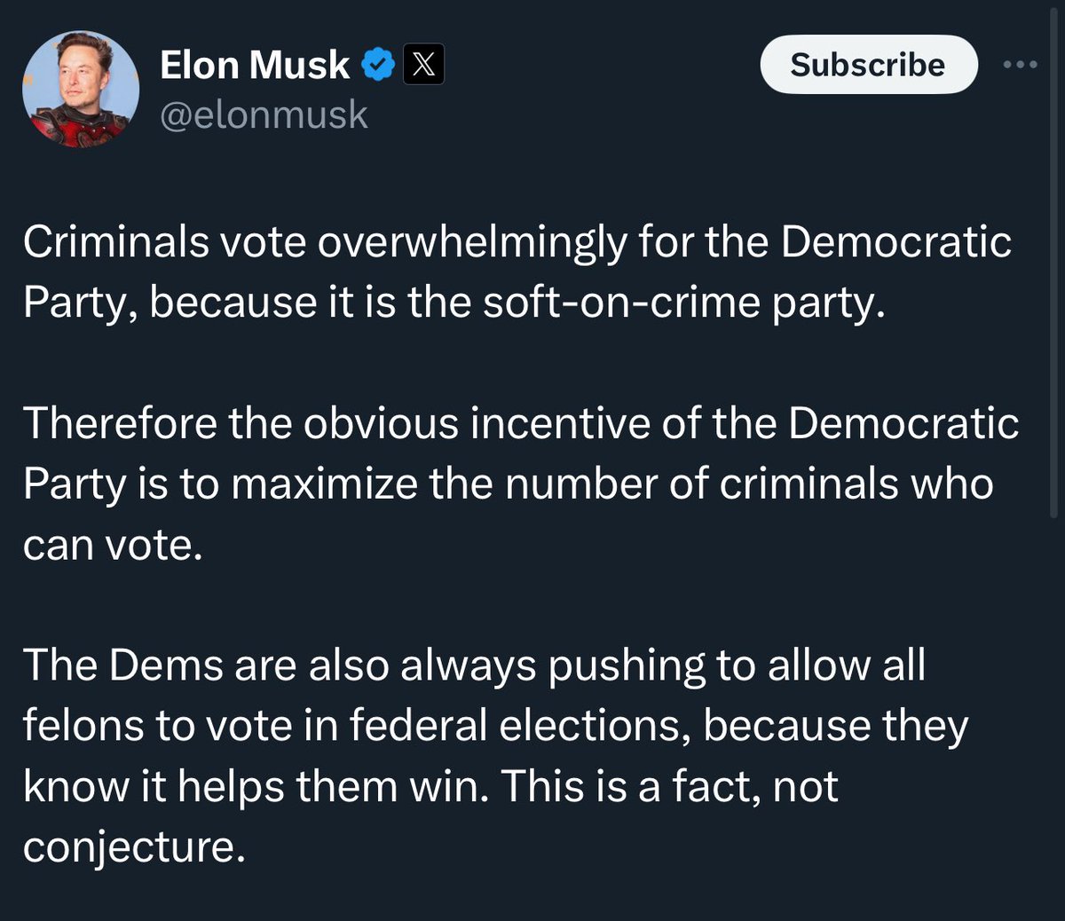 The Republican nominee for president is literally a 34-time convicted felon but okay.