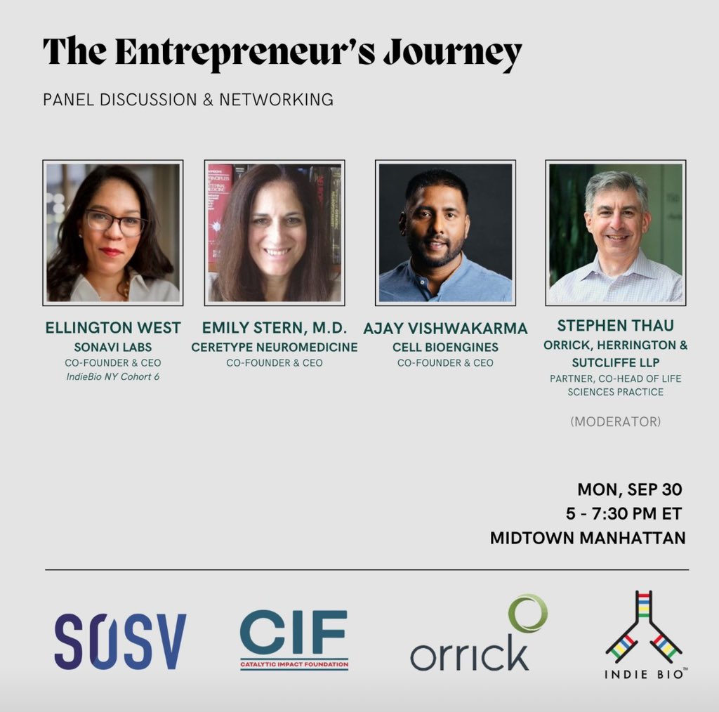 Panel: The Entrepreneurs Journey 👣 ⛰  // Mon, Sep 30th