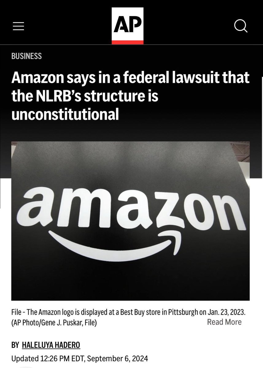 amazonlabor's tweet image. We're fighting to make Amazon recognize our union, & as a result of our win, they’re in federal court arguing unions are unconstitutional.
If they win, a century of worker rights could be undone. Public support is vital to keep up the fight—can you help?
secure.actblue.com/donate/amazon-…