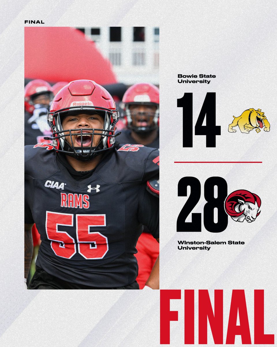 FB Final: Rams 28 - Bulldogs 14
Join us next week October 5th as the Rams take on Virginia Union at 1 PM.