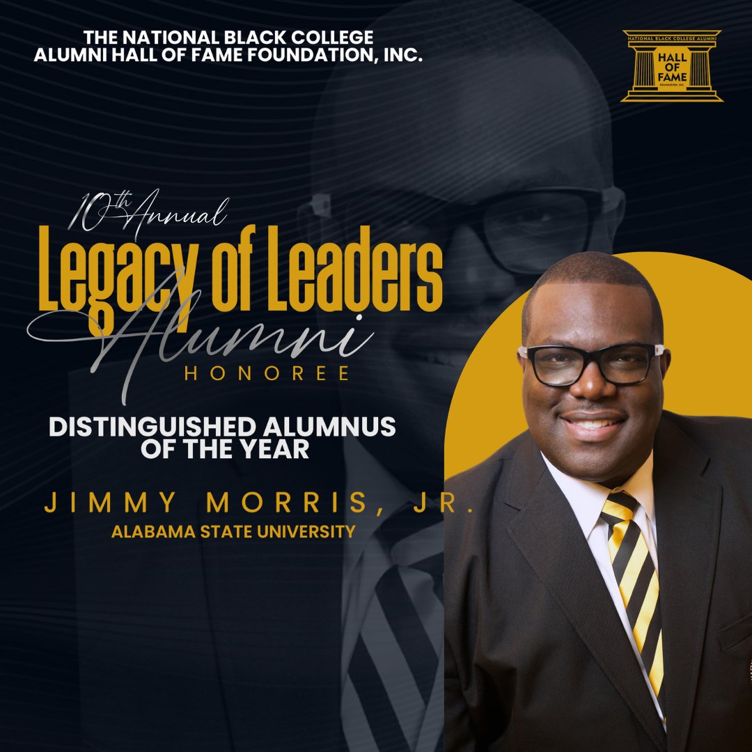 ✨ Celebrating a Legacy of Excellence! ✨ Jimmy Morris, Jr., from Alabama State University, has been named the Distinguished Alumnus of the Year at the 10th Annual Legacy of Leaders Awards. Congratulations, Jimmy! 🎉 

#LegacyOfLeaders #DistinguishedAlumnus #ASU #HBCUPride