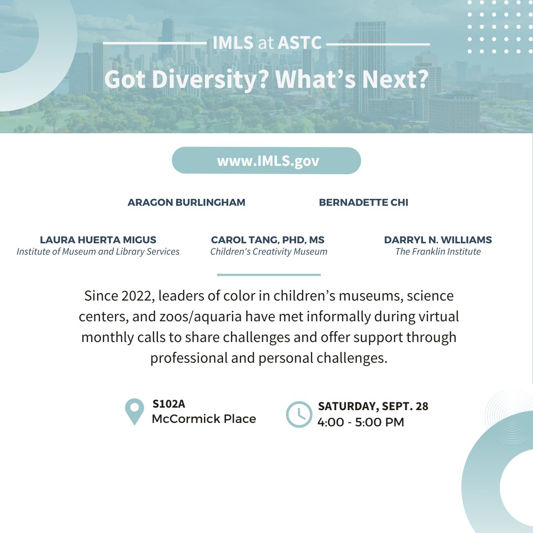 US_IMLS's tweet image. #ASTC2024 🔬 There are 2️⃣ great IMLS sessions starting SOON!