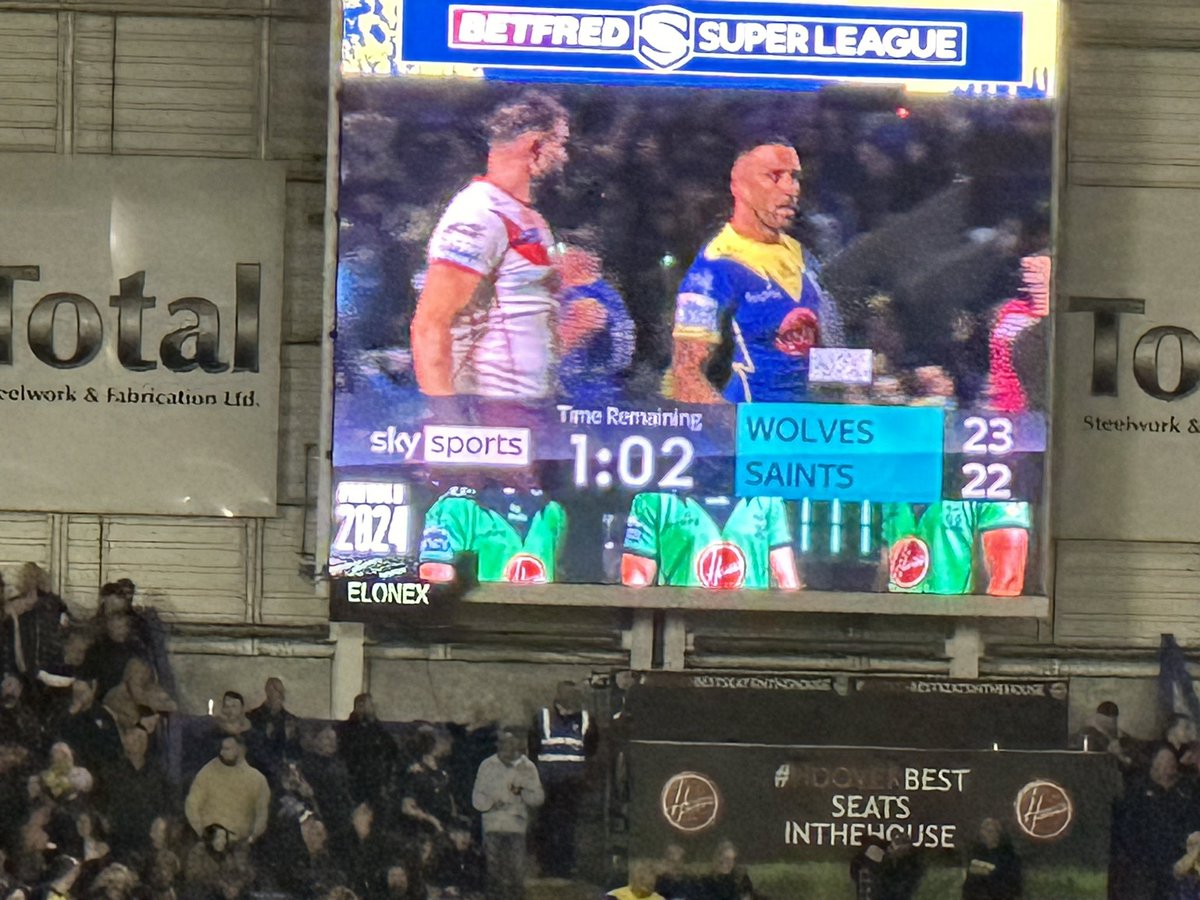 Great match today at The Wires and fantastic but tight victory over The Saints. 23-22. 
Lovely to catch up with friend too. 
The fab result snatched at the last minute literally.  

What a great result marking the end of the season for the Wires 💙
<a href="/WarringtonRLFC/">Warrington Wolves</a>