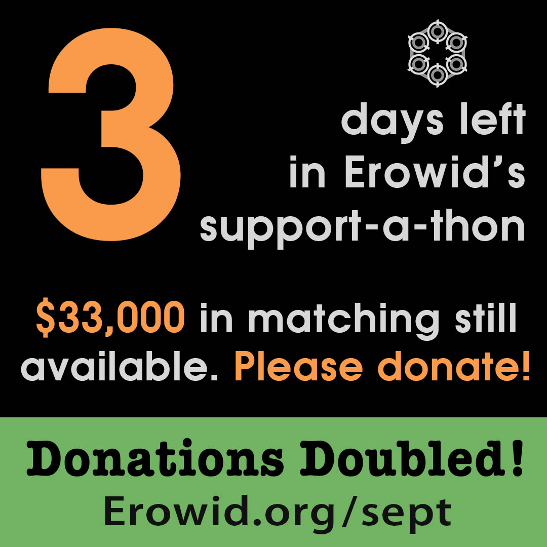 3 days left in Erowid's support-a-thon. $20-$3,000 donations DOUBLED!

Erowid.org/sept

$33,000 in matching still available!

Donate to support Erowid's 29 years of work providing info about psychedelics &amp; psychoactive drugs —and spread the word! 💚