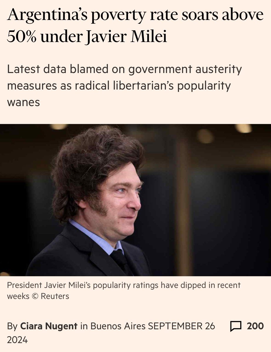 Baia, baia, lo reporta el Financial Times. A ver qué nos dicen los porristas libertarios.