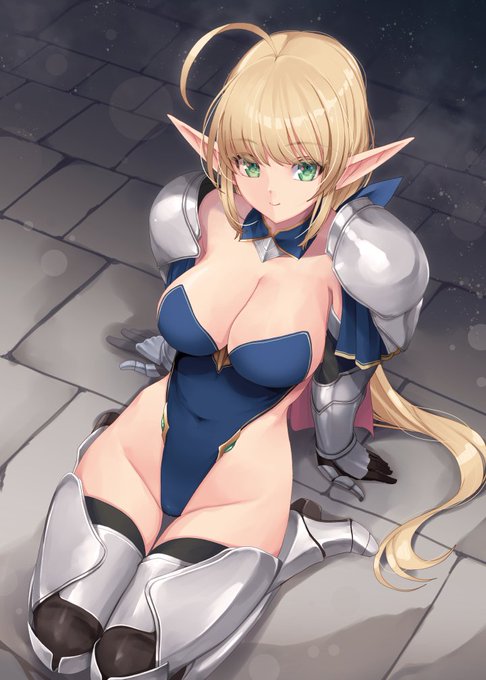 今月のレオタード金髪エルフ女騎士シリーズ。 