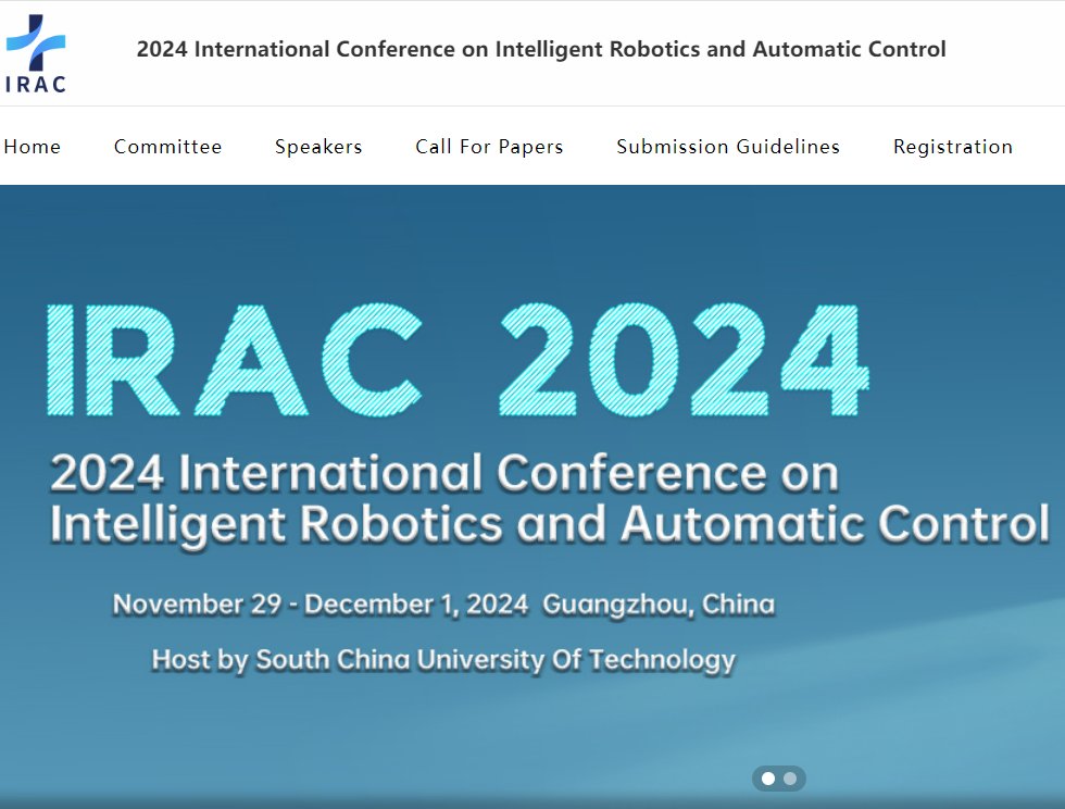AiScholar01's tweet image. IEEE 2024 International Conference on Intelligent Robotics and Automatic Control (IRAC 2024) will be held in Guangzhou,China on November 29-December 1, 2024.
Conference Website:
ais.cn/u/ZfIzu2
#internationalconference #IntelligentRobotics #AutomaticControl